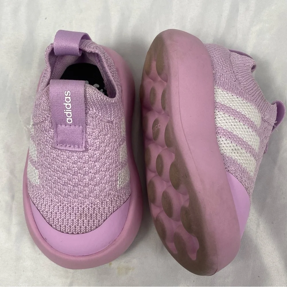 Adidas Baby Girl Kids Pink Slip-On Sneakers Size 5K - Picture 3 of 16